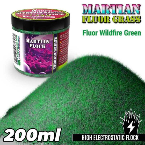 Green Stuff World    Martian Fluor Grass - Wildfire Green - 200ml - 8435646521220ES - 8435646521220