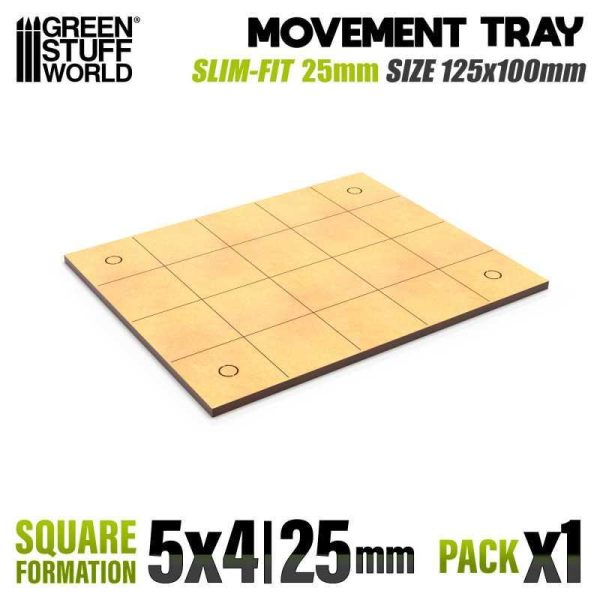 Green Stuff World    MDF Movement Trays - Slimfit Square 125x100mm - 8435646521060ES - 8435646521060