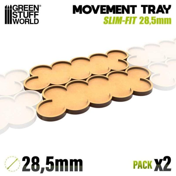 Green Stuff World    MDF Movement Trays - SlimFit AOS 28.5mm - 8435646520797ES - 8435646520797