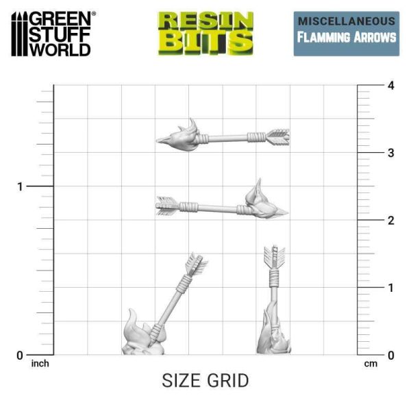 Green Stuff World    3D printed set - Flamming Arrows - 8435646517438ES - 8435646517438