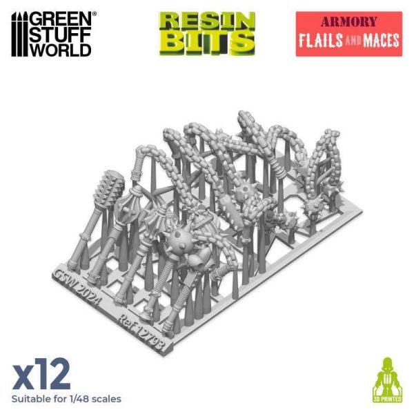 Green Stuff World    3D printed set - Flails and Maces - 8435646522937ES - 8435646522937