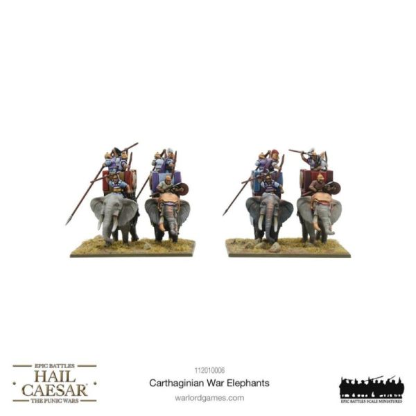 Warlord Games Hail Caesar   Hail Caesar Epic Battles (Punic Wars): Carthaginian War Elephants - 112010006 - 5060917993135