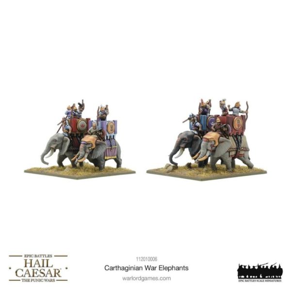 Warlord Games Hail Caesar   Hail Caesar Epic Battles (Punic Wars): Carthaginian War Elephants - 112010006 - 5060917993135