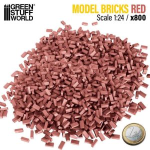 Green Stuff World    Miniature Bricks - Red x800 1:24 - 8435646521398ES - 8435646521398