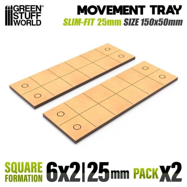 Green Stuff World    MDF Movement Trays - Slimfit Square 150x50mm - 8435646521091ES - 8435646521091