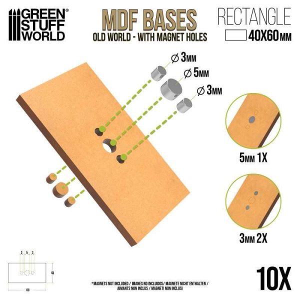 Green Stuff World    MDF Old World Bases - Rectangle 40x60mm - 8435646518541ES - 8435646518541