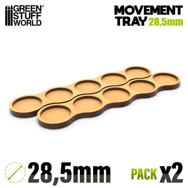 Green Stuff World    MDF Movement Trays - Skirmish AOS 28.5mm 5x1 - 8435646520759ES - 8435646520759