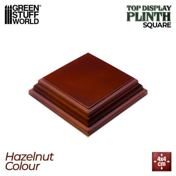 Green Stuff World    Square Wood display bases 4x4 cm - Hazelnut - 8435646523477ES - 8435646523477