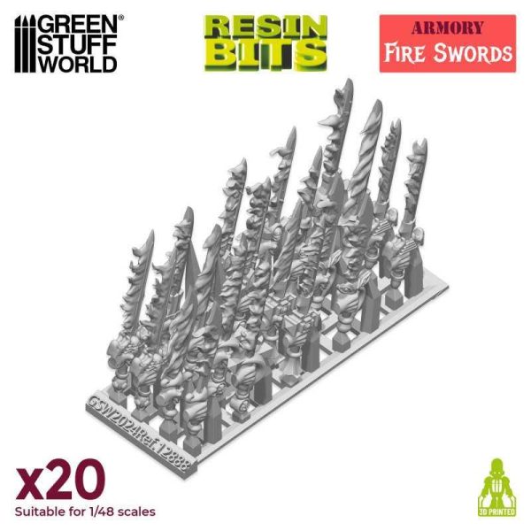 Green Stuff World    3D printed set - Fire Swords - 8435646523880ES - 8435646523880