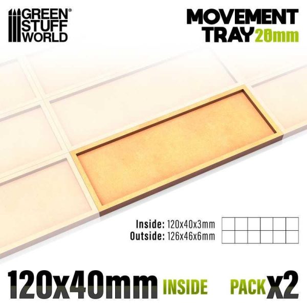 Green Stuff World    MDF Movement Trays 120x40mm - 8435646524276ES - 8435646524276