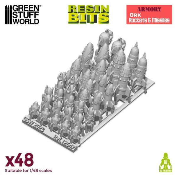 Green Stuff World    3D printed set: Ork Rockets and Missiles - 8435646521473ES - 8435646521473