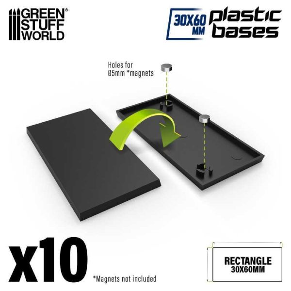 Green Stuff World    Plastic Rectangular Bases 30x60mm - 8435646522753ES - 8435646522753