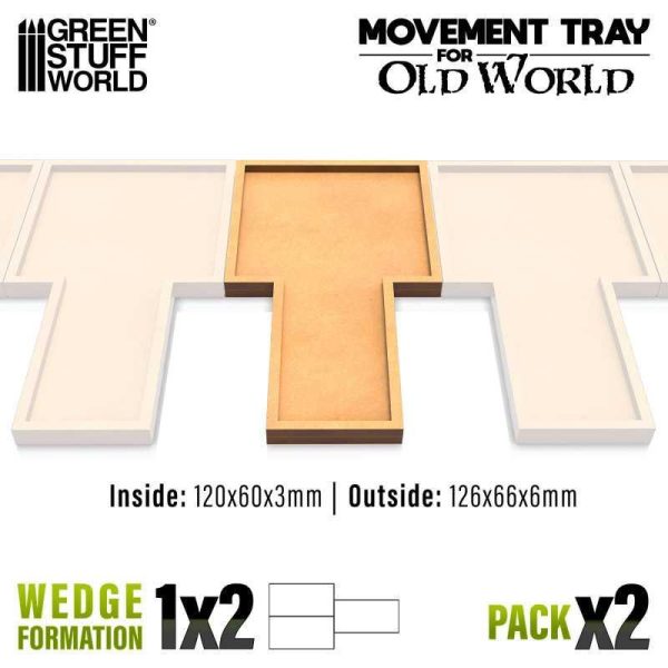 Green Stuff World    MDF Movement Trays - 1x2 - 60x120mm - 8435646523675ES - 8435646523675