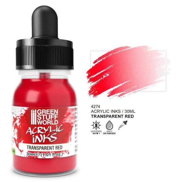 Green Stuff World    Transparent Acrylic Ink - Red - 8435646516349ES - 8435646516349