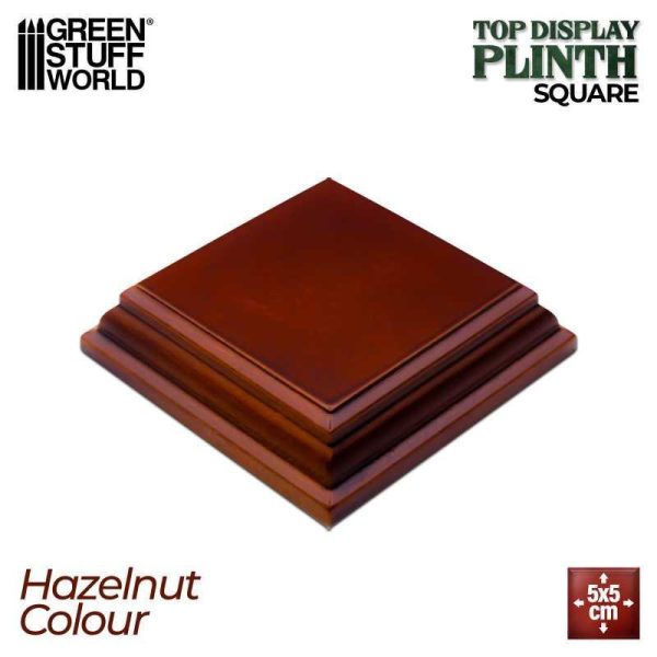 Green Stuff World    Square Wood display bases 5x5 cm - Hazelnut - 8435646523491ES - 8435646523491