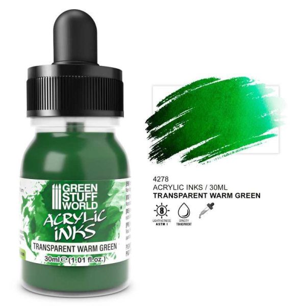 Green Stuff World    Transparent Acrylic Ink - Warm Green - 8435646516387ES - 8435646516387