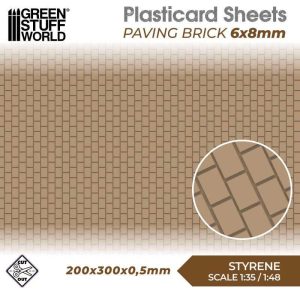 Green Stuff World    Plasticard - Paving Brick 6x8mm - 8435646524269ES - 8435646524269