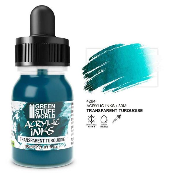 Green Stuff World    Transparent Acrylic Ink - Turquoise - 8435646516448ES - 8435646516448