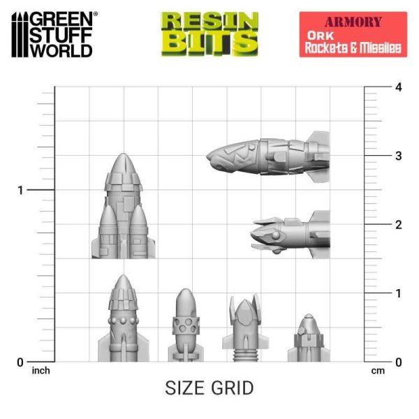 Green Stuff World    3D printed set: Ork Rockets and Missiles - 8435646521473ES - 8435646521473