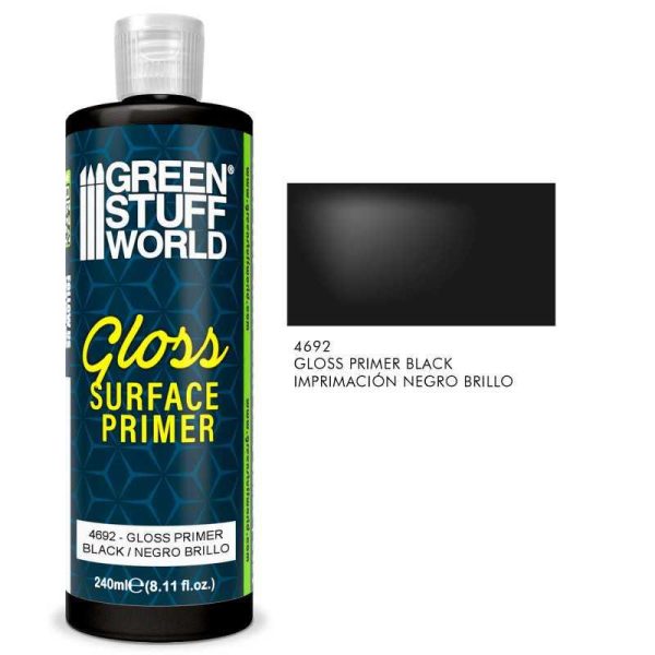 Green Stuff World    Gloss Surface Primer 240ml - Black - 8435646520520ES - 8435646520520