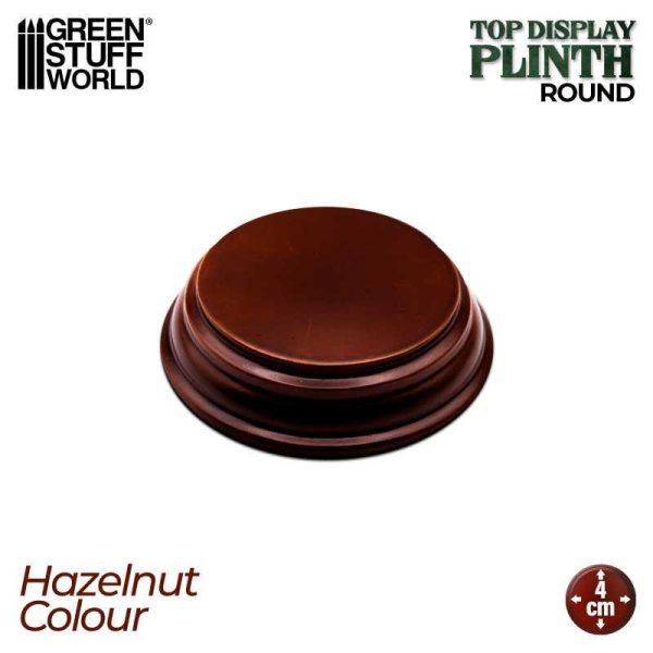 Green Stuff World    Round Wood display bases 4x4 cm - Hazelnut - 8435646523514ES - 8435646523514