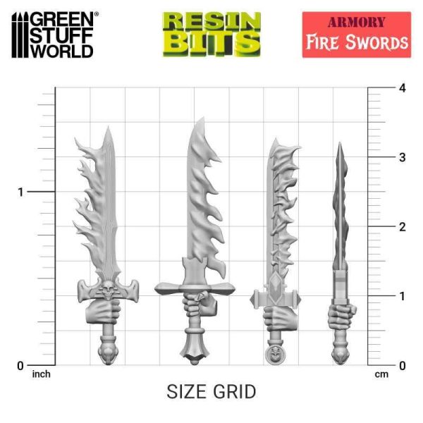 Green Stuff World    3D printed set - Fire Swords - 8435646523880ES - 8435646523880