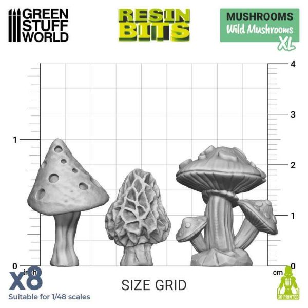 Green Stuff World    3D Printed Set - Wild Mushrooms XL - 8435646524627ES - 8435646524627