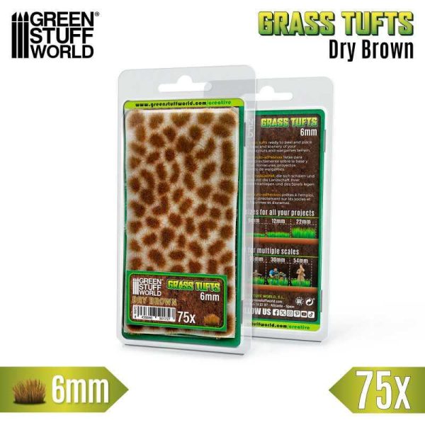 Green Stuff World    Static Grass Tufts 6mm - Dry Brown - 8435646501727ES - 8435646501727