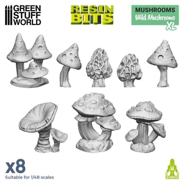 Green Stuff World    3D Printed Set - Wild Mushrooms XL - 8435646524627ES - 8435646524627