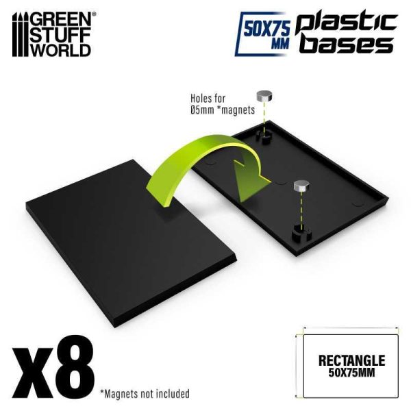 Green Stuff World    Plastic Rectangular Bases 50x75mm - 8435646524351ES - 8435646524351