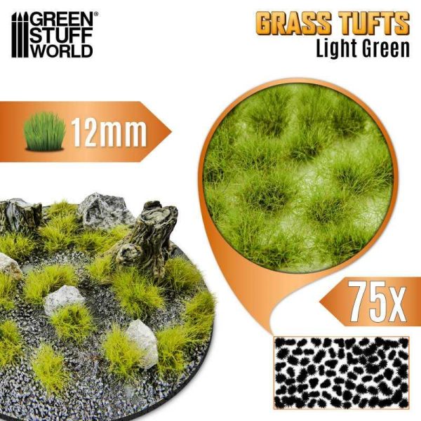 Green Stuff World    Static Grass Tufts 12mm - Light Green - 8435646524436ES - 8435646524436