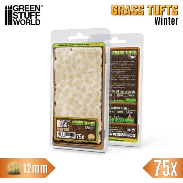 Green Stuff World    Static Grass Tufts 12mm - Winter White - 8435646524429ES - 8435646524429