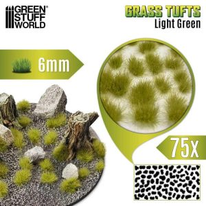 Green Stuff World    Static Grass Tufts 6mm - Light Green - 8435646501741ES - 8435646501741