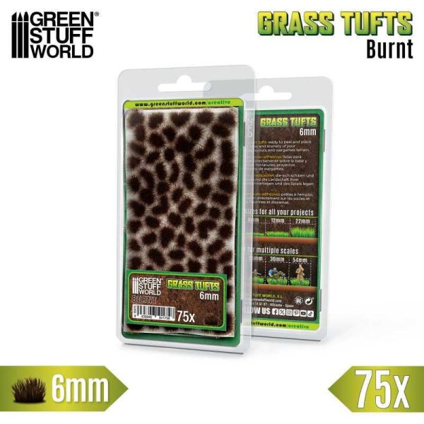 Green Stuff World    Static Grass Tufts 6mm - Burnt Brown - 8435646501758ES - 8435646501758