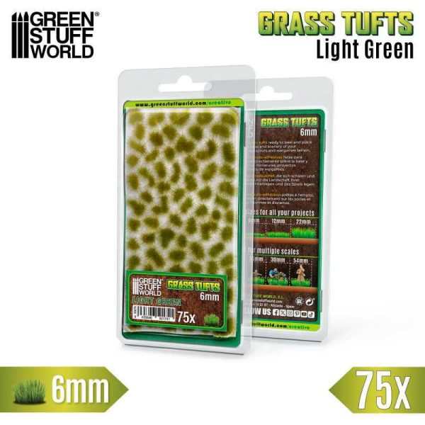 Green Stuff World    Static Grass Tufts 6mm - Light Green - 8435646501741ES - 8435646501741