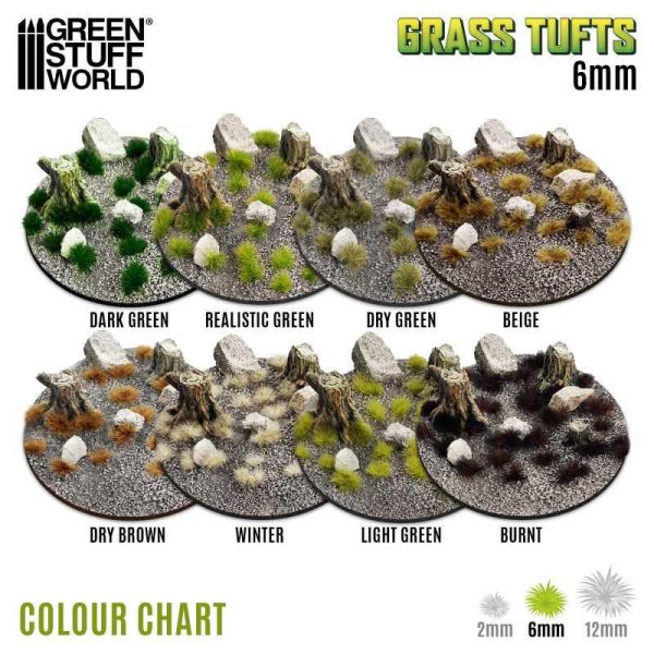 Green Stuff World    Static Grass Tufts 6mm - Dry Brown - 8435646501727ES - 8435646501727