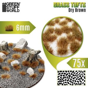 Green Stuff World    Static Grass Tufts 6mm - Dry Brown - 8435646501727ES - 8435646501727