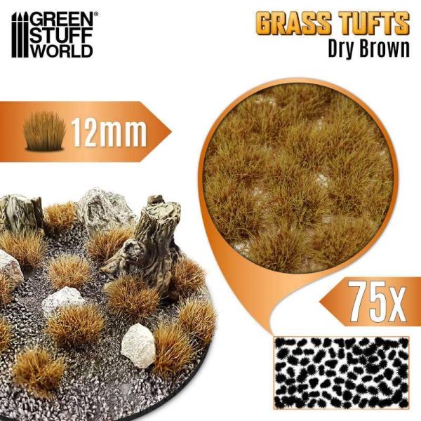 Green Stuff World    Static Grass Tufts 12mm - Dry Brown - 8435646524405ES - 8435646524405