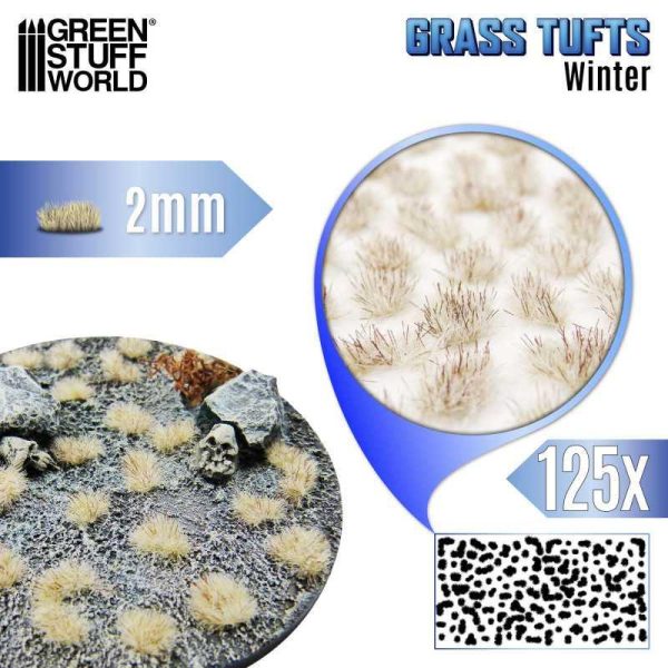 Green Stuff World    Static Grass Tufts 2mm - Winter White - 8435646524504ES - 8435646524504