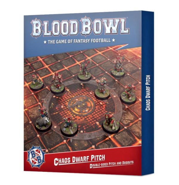 Games Workshop Blood Bowl   Blood Bowl: Chaos Dwarf Team Pitch and Dugouts - 99220911001 - 5011921233342