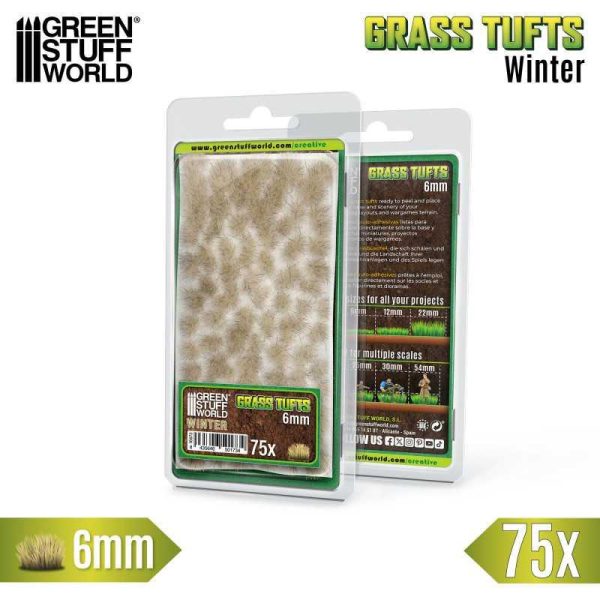 Green Stuff World    Static Grass Tufts 6mm - Winter White - 8435646501734ES - 8435646501734