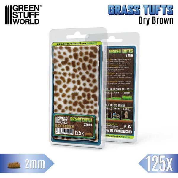 Green Stuff World    Static Grass Tufts 2mm - Dry Brown - 8435646524511ES - 8435646524511