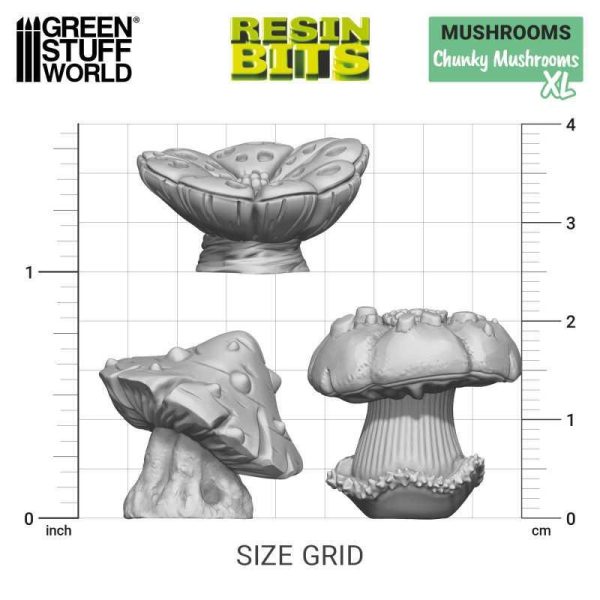 Green Stuff World    3D Printed Set - Chunky Mushrooms XL - 8435646524634ES - 8435646524634