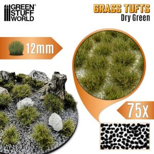 Green Stuff World    Static Grass Tufts 12mm - Dry Green - 8435646524412ES - 8435646524412