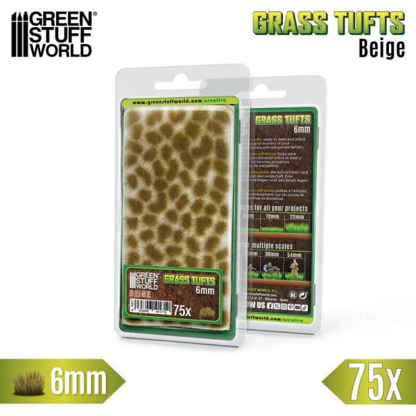 Green Stuff World    Static Grass Tufts 6mm - Beige - 8435646501710ES - 8435646501710