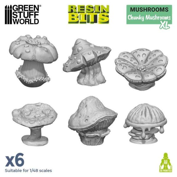 Green Stuff World    3D Printed Set - Chunky Mushrooms XL - 8435646524634ES - 8435646524634