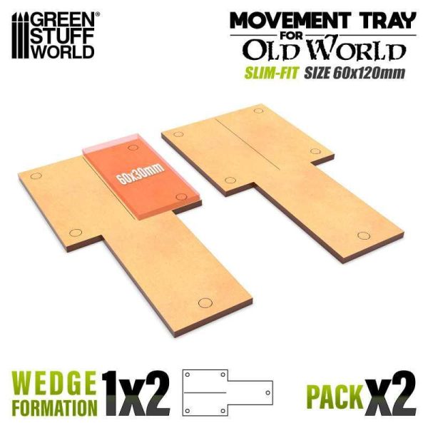 Green Stuff World    MDF Movement Trays Old World Slimfit 60x120mm 1x2 - 8435646527369ES - 8435646527369