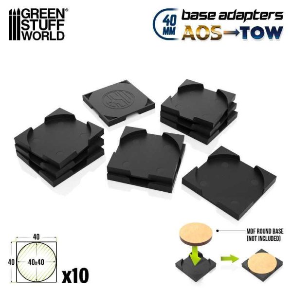 Green Stuff World    Plastic round to Square Base Adapter 40mm - 8435646523811ES - 8435646523811