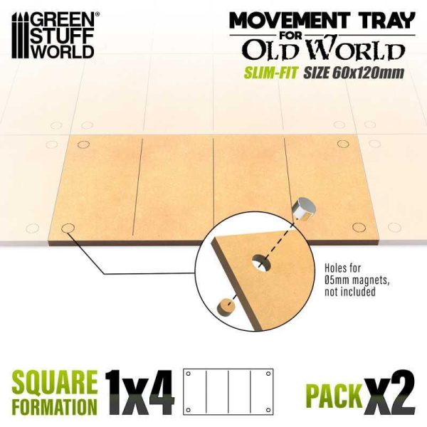 Green Stuff World    MDF Movement Trays - Slimfit 120x60mm - 8435646527383ES - 8435646527383