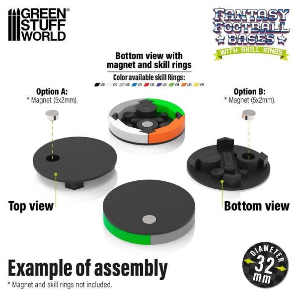 Green Stuff World    Blood Bowl Bases 32mm (X10) - 8435646523903ES - 8435646523903